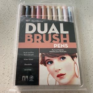 Tombow dual brush pen marker portrait